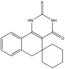 2-thioxo-2,3,5,6-tetrahydrospiro(benzo[h]quinazoline-5,1'-cyclohexane)-4(1H)-one Struktur