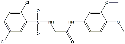 2-{[(2,5-dichlorophenyl)sulfonyl]amino}-N-(3,4-dimethoxyphenyl)acetamide Struktur