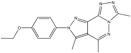 ethyl 4-(3,6,7-trimethyl-8H-pyrazolo[3,4-d][1,2,4]triazolo[4,3-b]pyridazin-8-yl)phenyl ether Struktur