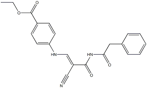 ethyl 4-({2-cyano-3-oxo-3-[(phenylacetyl)amino]-1-propenyl}amino)benzoate Struktur