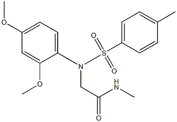 2-{2,4-dimethoxy[(4-methylphenyl)sulfonyl]anilino}-N-methylacetamide Struktur