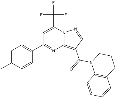 1-{[5-(4-methylphenyl)-7-(trifluoromethyl)pyrazolo[1,5-a]pyrimidin-3-yl]carbonyl}-1,2,3,4-tetrahydroquinoline Struktur