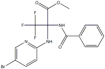 methyl 2-(benzoylamino)-2-[(5-bromopyridin-2-yl)amino]-3,3,3-trifluoropropanoate Struktur