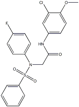 N-(3-chloro-4-methoxyphenyl)-2-[4-fluoro(phenylsulfonyl)anilino]acetamide Struktur