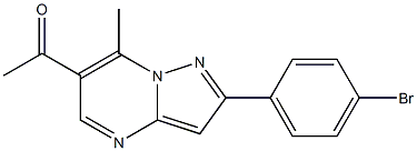 1-[2-(4-bromophenyl)-7-methylpyrazolo[1,5-a]pyrimidin-6-yl]ethanone Struktur