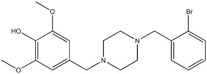 4-{[4-(2-bromobenzyl)-1-piperazinyl]methyl}-2,6-dimethoxyphenol Struktur