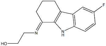 2-[(6-fluoro-2,3,4,9-tetrahydro-1H-carbazol-1-ylidene)amino]ethanol Struktur