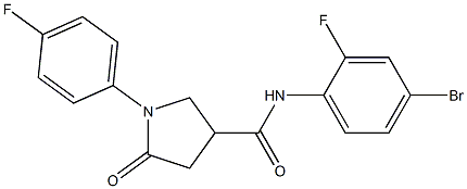 N-(4-bromo-2-fluorophenyl)-1-(4-fluorophenyl)-5-oxo-3-pyrrolidinecarboxamide Struktur