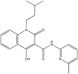 4-hydroxy-1-isopentyl-N-(6-methyl-2-pyridinyl)-2-oxo-1,2-dihydro-3-quinolinecarboxamide Struktur