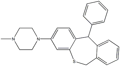 1-methyl-4-(11-phenyl-6,11-dihydrodibenzo[b,e]thiepin-3-yl)piperazine Struktur