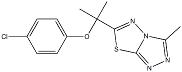 4-chlorophenyl1-methyl-1-(3-methyl[1,2,4]triazolo[3,4-b][1,3,4]thiadiazol-6-yl)ethylether Struktur