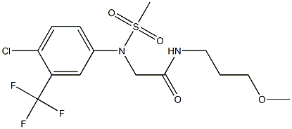 2-[4-chloro(methylsulfonyl)-3-(trifluoromethyl)anilino]-N-(3-methoxypropyl)acetamide Struktur