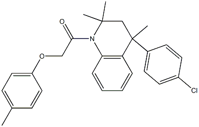 4-(4-chlorophenyl)-2,2,4-trimethyl-1-[(4-methylphenoxy)acetyl]-1,2,3,4-tetrahydroquinoline Struktur