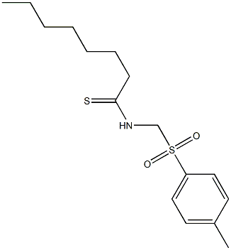 N-{[(4-methylphenyl)sulfonyl]methyl}octanethioamide Struktur