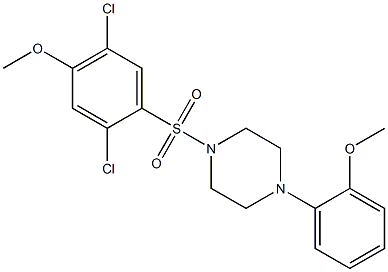 1-[(2,5-dichloro-4-methoxyphenyl)sulfonyl]-4-(2-methoxyphenyl)piperazine Struktur