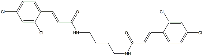 3-(2,4-dichlorophenyl)-N-(4-{[3-(2,4-dichlorophenyl)acryloyl]amino}butyl)acrylamide Struktur