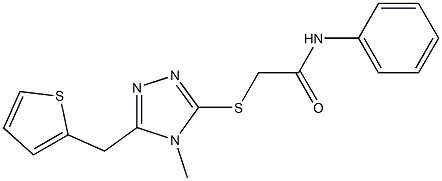 2-{[4-methyl-5-(2-thienylmethyl)-4H-1,2,4-triazol-3-yl]thio}-N-phenylacetamide Struktur