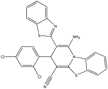 1-amino-2-(1,3-benzothiazol-2-yl)-3-(2,4-dichlorophenyl)-3H-pyrido[2,1-b][1,3]benzothiazole-4-carbonitrile Struktur