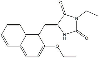 5-[(2-ethoxy-1-naphthyl)methylene]-3-ethyl-2,4-imidazolidinedione Struktur