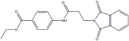 ethyl 4-{[3-(1,3-dioxo-1,3-dihydro-2H-isoindol-2-yl)propanoyl]amino}benzoate Struktur