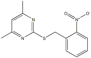 2-({2-nitrobenzyl}sulfanyl)-4,6-dimethylpyrimidine Struktur