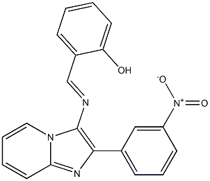 2-{[(2-{3-nitrophenyl}imidazo[1,2-a]pyridin-3-yl)imino]methyl}phenol Struktur