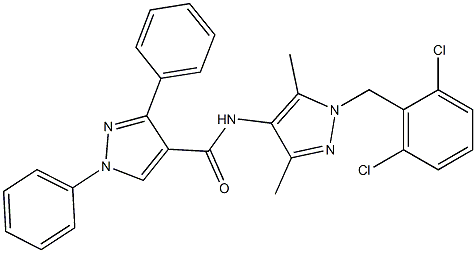 N-[1-(2,6-dichlorobenzyl)-3,5-dimethyl-1H-pyrazol-4-yl]-1,3-diphenyl-1H-pyrazole-4-carboxamide Struktur