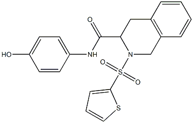 N-(4-hydroxyphenyl)-2-(2-thienylsulfonyl)-1,2,3,4-tetrahydro-3-isoquinolinecarboxamide Struktur