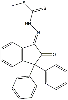 methyl 2-(2-oxo-3,3-diphenyl-2,3-dihydro-1H-inden-1-ylidene)hydrazinecarbodithioate Struktur