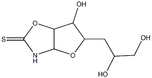 5-(2,3-dihydroxypropyl)-6-hydroxytetrahydrofuro[2,3-d][1,3]oxazole-2(3H)-thione Struktur