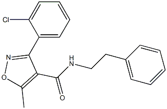 3-(2-chlorophenyl)-5-methyl-N-(2-phenylethyl)isoxazole-4-carboxamide Struktur