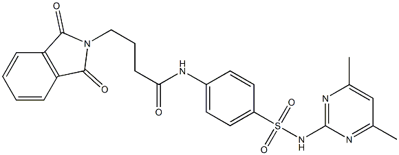 N-(4-{[(4,6-dimethyl-2-pyrimidinyl)amino]sulfonyl}phenyl)-4-(1,3-dioxo-1,3-dihydro-2H-isoindol-2-yl)butanamide Struktur