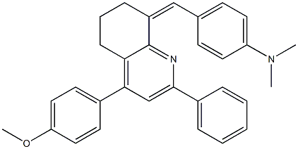 N-{4-[(4-(4-methoxyphenyl)-2-phenyl-6,7-dihydro-8(5H)-quinolinylidene)methyl]phenyl}-N,N-dimethylamine Struktur