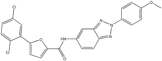 5-(2,5-dichlorophenyl)-N-[2-(4-methoxyphenyl)-2H-1,2,3-benzotriazol-5-yl]-2-furamide Struktur