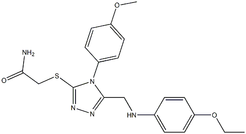 2-{[5-[(4-ethoxyanilino)methyl]-4-(4-methoxyphenyl)-4H-1,2,4-triazol-3-yl]sulfanyl}acetamide Struktur