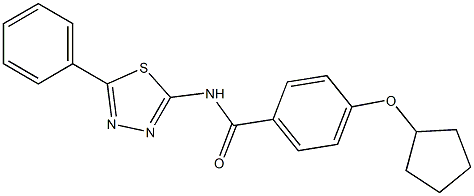 4-(cyclopentyloxy)-N-(5-phenyl-1,3,4-thiadiazol-2-yl)benzamide Struktur