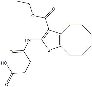 4-{[3-(ethoxycarbonyl)-4,5,6,7,8,9-hexahydrocycloocta[b]thien-2-yl]amino}-4-oxobutanoic acid Struktur