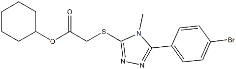 cyclohexyl {[5-(4-bromophenyl)-4-methyl-4H-1,2,4-triazol-3-yl]sulfanyl}acetate Struktur