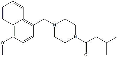 1-[(4-methoxy-1-naphthyl)methyl]-4-(3-methylbutanoyl)piperazine Struktur