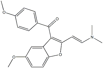 {2-[2-(dimethylamino)vinyl]-5-methoxy-1-benzofuran-3-yl}(4-methoxyphenyl)methanone Struktur