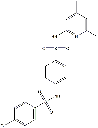 4-{[(4-chlorophenyl)sulfonyl]amino}-N-(4,6-dimethyl-2-pyrimidinyl)benzenesulfonamide Struktur