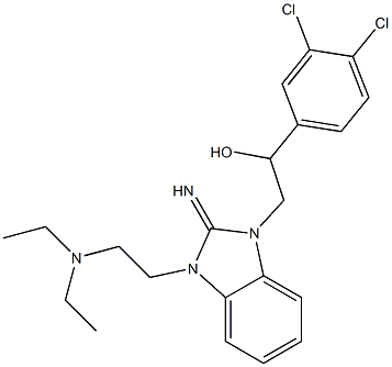 1-(3,4-dichlorophenyl)-2-{3-[2-(diethylamino)ethyl]-2-imino-2,3-dihydro-1H-benzimidazol-1-yl}ethanol Struktur