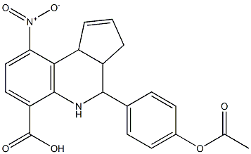 4-[4-(acetyloxy)phenyl]-9-nitro-3a,4,5,9b-tetrahydro-3H-cyclopenta[c]quinoline-6-carboxylic acid Struktur