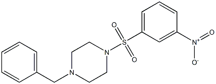 1-benzyl-4-({3-nitrophenyl}sulfonyl)piperazine Struktur