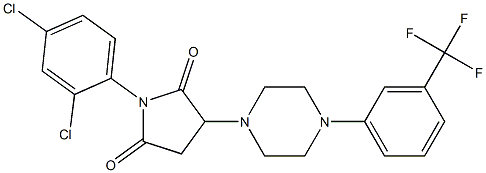 1-(2,4-dichlorophenyl)-3-{4-[3-(trifluoromethyl)phenyl]-1-piperazinyl}-2,5-pyrrolidinedione Struktur