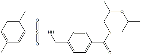 N-{4-[(2,6-dimethyl-4-morpholinyl)carbonyl]benzyl}-2,5-dimethylbenzenesulfonamide Struktur