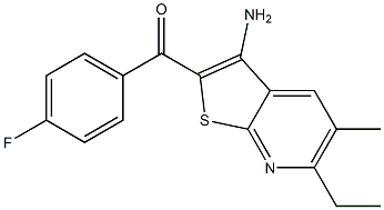 (3-amino-6-ethyl-5-methylthieno[2,3-b]pyridin-2-yl)(4-fluorophenyl)methanone Struktur