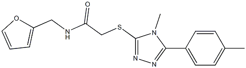 N-(furan-2-ylmethyl)-2-{[4-methyl-5-(4-methylphenyl)-4H-1,2,4-triazol-3-yl]sulfanyl}acetamide Struktur