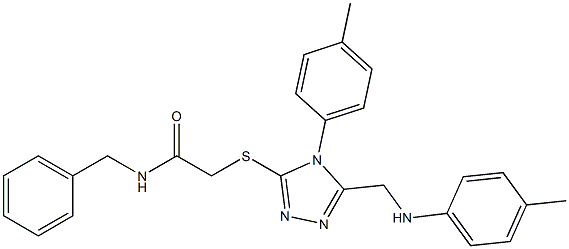 N-benzyl-2-{[4-(4-methylphenyl)-5-(4-toluidinomethyl)-4H-1,2,4-triazol-3-yl]sulfanyl}acetamide Struktur