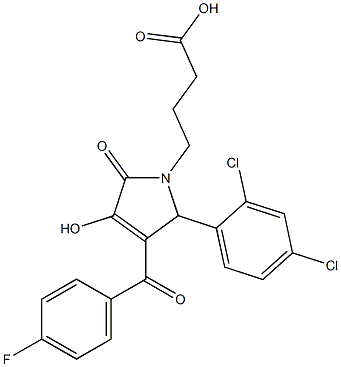 4-[2-(2,4-dichlorophenyl)-3-(4-fluorobenzoyl)-4-hydroxy-5-oxo-2,5-dihydro-1H-pyrrol-1-yl]butanoic acid Struktur